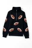 Sequin Football Long Sleeve Sweatshirt