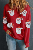 Sequin Santa Patch Round Neck Sweatshirt