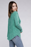 Washed Baby Waffle Long Sleeve Top