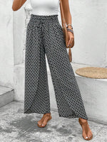 Tied Printed Wide Leg Pants