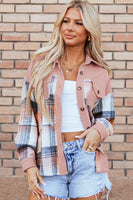 Plaid Button Up Long Sleeve Shacket