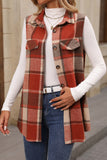 Plaid Button Up Vest Coat