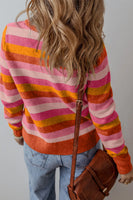 Striped Round Neck Long Sleeve Sweater