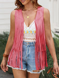 Fringe Open Front Vest Coat