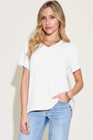 Basic Bae Bamboo Full Size V-Neck High-Low T-Shirt