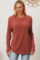 Basic Bae Full Size Ribbed Thumbhole Sleeve T-Shirt