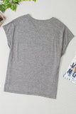 Heathered V-Neck Short Sleeve T-Shirt