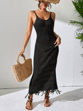 Openwork Scoop Neck Cover-Up Dress