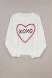 XOXO Round Neck Drop Shoulder Sweater