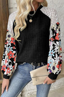 Printed Round Neck Long Sleeve Top