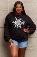 Simply Love Full Size Snowflake Graphic Sweatshirt