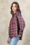 Plaid Collared Neck Button Up Long Sleeve Shirt