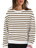 Lovelet Striped Round Neck Long Sleeve Sweatshirt