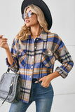 Button Down Collared Plaid Shacket