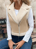 Zip Up Sherpa Vest Coat