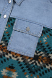 Pocketed Button Up Long Sleeve Denim Jacket