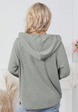 Drawstring Quarter Snap Long Sleeve Hoodie