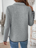 Perfee Texture Half Zip Long Sleeve Sweatshirt