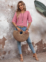 V-Neck Half Sleeve Blouse