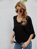 Openwork Batwing Sleeve Cover-Up