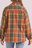 Plaid Collared Neck Long Sleeve Shirt with Chest Pockets