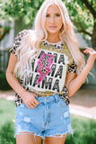 MAMA Graphic Leopard Short Sleeve T-Shirt