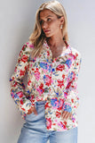 Floral Collared Neck Long Sleeve Shirt