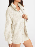 Full Size Teddy Snap Down Long Sleeve Jacket