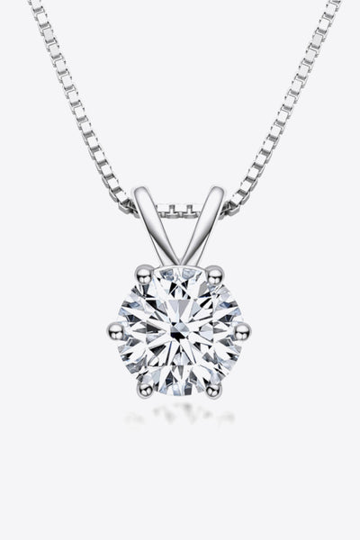 925 Sterling Silver 1 Carat Moissanite Pendant Necklace