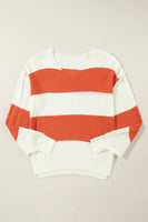 Color Block Dropped Shoulder V-Neck Sweater