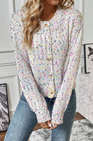 Confetti Button Up Long Sleeve Cardigan