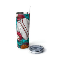 Take Me Out To The Ball Game Skinny Steel Tumbler with Straw, 20oz