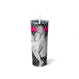 Polka Dot Marilyn Skinny Steel Tumbler with Straw, 20oz