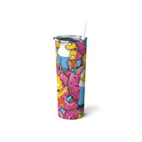 Simp Donuts Skinny Steel Tumbler with Straw, 20oz