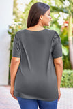 Plus Size Square Neck Puff Sleeve Tee