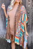 Paisley Floral & Serape Splicing Ruffled Kimono