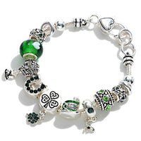 St. Patrick's Day Charm Bracelet With Rhinestone Charms