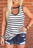 B&W Striped Keyhole Tank