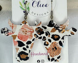 Cow Head Leather Earrings- 3 prints