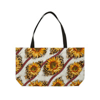 Leopard Sunflower Baseball Weekender Tote Bag