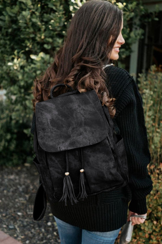 Black Backpack + Clutch