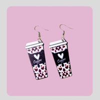 Leopard Love Coffee Dangle Earrings