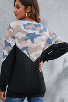 Camouflage Round Neck Long Sleeve Sweatshirt