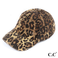 C.C Leopard Distressed Denim Hat