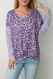 Leopard V-Neck Long Sleeve T-Shirt