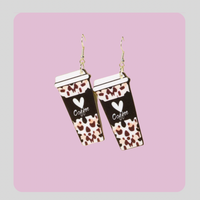 Leopard Love Coffee Dangle Earrings