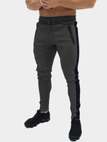 Dark Grey Men Colorblock Tapered Fitness Sports Pants