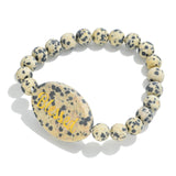Semi-Precious Natural Stone "Blessed" Beaded Stretch Bracelets