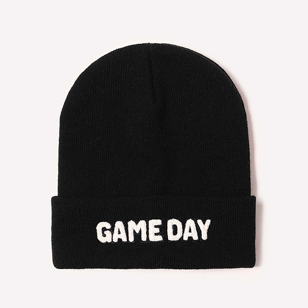 Game Day Chenille Patch Knit Beanie