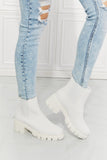 MMShoes Work For It Matte Lug Sole Chelsea Boots in White